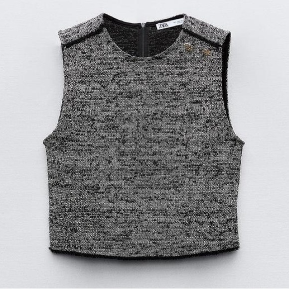 ZARA 🔥 2 PIECE SET🔥 STRUCTURED JACQUARD TOP AND MINI SKIRT - Picture 5 of 13